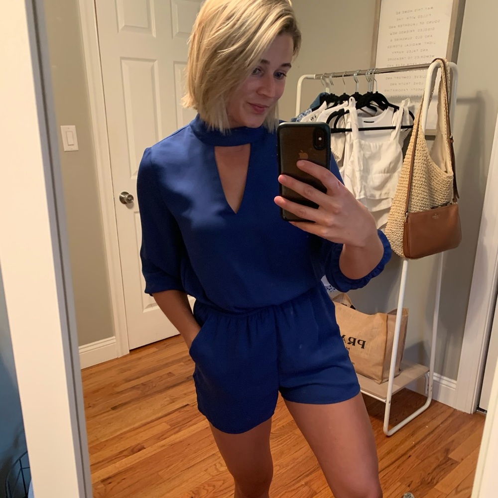 Blue dressy romper